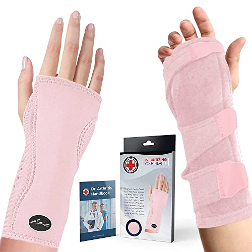 Von Ärzten Entworfen, Verstellbare Handgelenkstütze, Handgelenk Schiene, Sehnenscheidenentzündung Bandage, Karpaltunnel Schiene, Handgelenk Bandagen für Nacht, Einzelpack, Pink, Rechts/Links