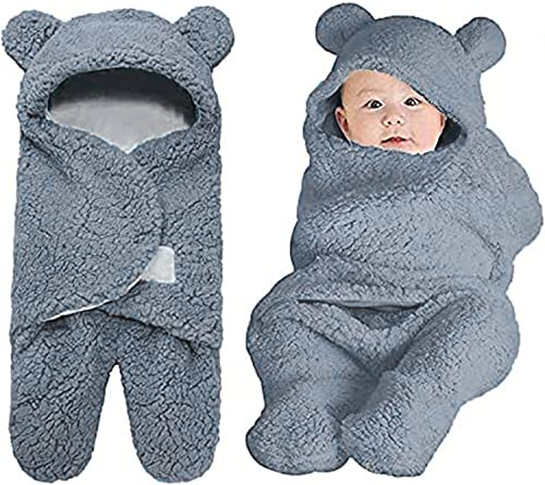 MUSUNFE Baby Swaddle Decke, Deal für Baby, Ultra-Soft Plüsch Essentiell für Säuglinge 0-6 Monate -Jungenzubehör und Neugeborene Registrierung, Perfektes Baby Girl Duschgeschenk (Blau)