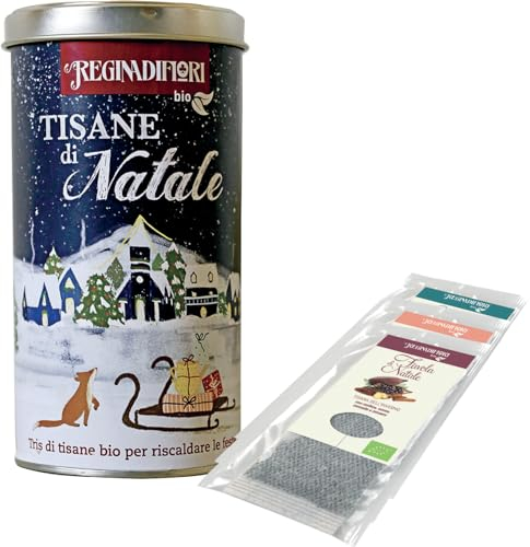 Regina di Fiori - Tisane della Buonanotte. Lattina Decorata con 12 Filtri Assortiti da 3g