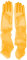 Women's Bridal Mesh Tulle Gloves - Long Opera Halloween Costume Party Elbow Length Sheer Gloves, Yellow, One Size