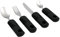 ZENO Easy Grip Cutlery Set | Extra Wide Chunky Handles | Comfort Disability Grips Ideal Dining aid for Elderly Disabled Arthritis Parkinson's Disease Tremors Sufferers (4PCS Black)