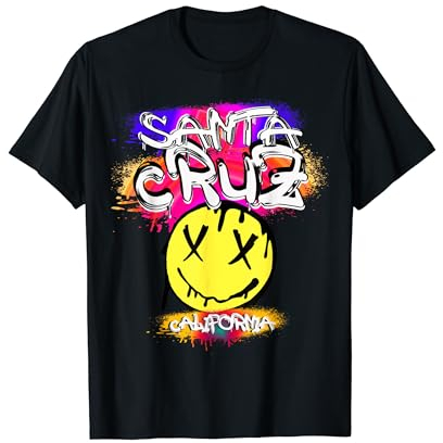 Santa Cruz California Smile Graffiti Design T-Shirt