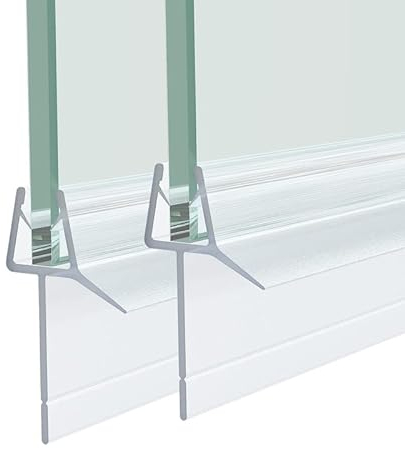 Transparent Ersatz Wasserabweiser Duschdichtung 5 mm/ 6 mm/ 7 mm/ 8 mm für Glastür Duschtüren Duschwand Badewanne Duschkabine 2 x 100cm