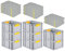PROREGAL SuperSparSet 8x Eurobox NextGen Color mit Auflagedeckel & Schiebeschnappverschlüsse, HxBxT 22x30x40cm, 20L, Griffe gelb geschlossen, Glatter Boden, Eurobehälter Transportbox Transportbehälter