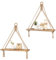 Mkono Makramee Wandregal Holz Regal Boho Deko Hängeregal Baumwollseil Handgewebte Schweberegal Balkon Badezimmer Wohnzimmer Schlafzimmer Kinderzimmer, 2er Set, Braun