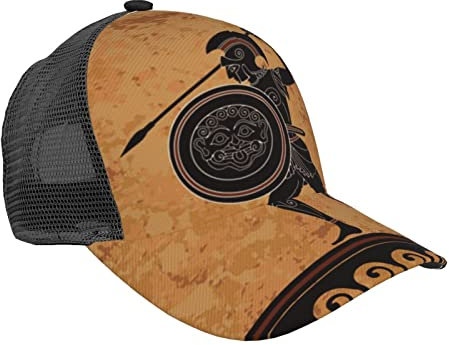 LOUJIN Sparta Antike Griechenland Sparta Antike Griechenland Baseballmütze für Männer Frauen Sommer Mesh Cap Hip Hop Caps Schwarz Snapback Hüte Papa Trucker Cap, #215, M/Einheitsgröße