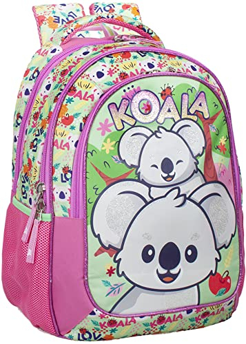 Julian Ross Koala Love Ergonomischer Schulrucksack für Kinder, 33x15x43cm, 3 Fächer, Netz für Trinkflasche, Gepolsterte Träger, Griff, Gefüttertes Innenfach, Rucksack Mädchen