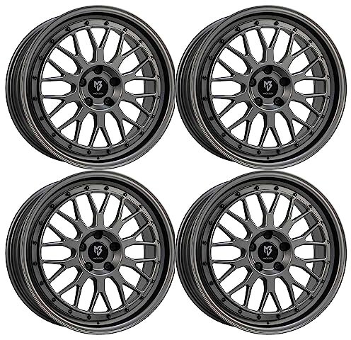 4x MB Design Felgen LV1 7.5Jx18 ET40 5x112 Mattgrau kompatibel mit VW Arteon Beetle Caddy E-Golf EOS Golf ID.3 Jetta Passat Tiguan T
