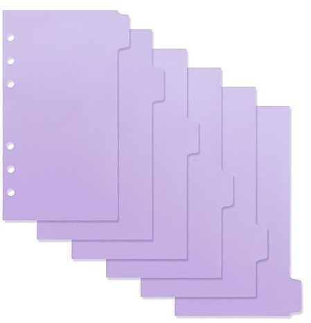 MAGICLULU Farbige Tabs Ordner-Trennblätter 6 Stück Nachfüllpapier Für Lose Blätter 6-Loch-Notizbuch-Indexseiten Einsteckbare Indexseite Mit Registern A7-Ordner-Registerkarten