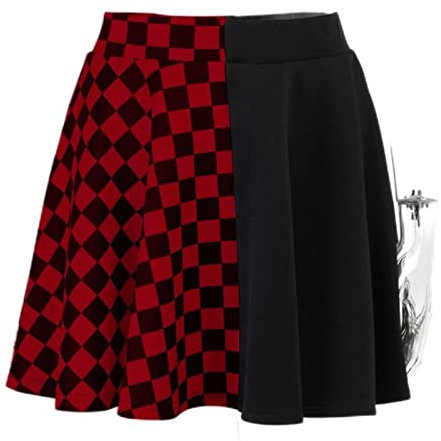 Y2k Gothic Skirt High Waist Black Pleated Skirt Plaid Skirt A Line Mini Skirt Skater Skirt Tartan Skirt -Black Red2,S