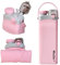 Mauzer® Faltbare Trinkflasche mit Strohhalm - Auslaufsicher, 600ml Wasserflasche aus Silikon, BPA frei - Ideal für Kinder, Sport, Reisen, Camping, oder Festival (Pink)