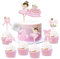 Guoguonb Ballettmädchen Tortendekorationen 1 Groß Happy Birthday Cake Topper und 6 Stück Ballett-Thema Cupcake für Erbin Hübsches Mädchen Kuchen Deko Geburtstagsparty Dekoration