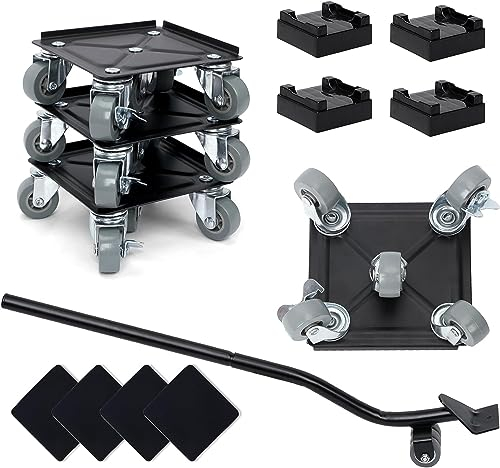 Furniture Lifter, Furniture Dolly Wheels, Furniture Movers for Heavy Items, Furniture Mover with 5 * 360°Rotating Rubber Universal Wheels for Moving Pads Furniture Movers Sliders 3086 LBS