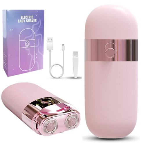 Haarentferner für Frauen, Epilierer mit Zwei Rasierköpfen, Kabelloser Mini-Gesichtshaarentferner für Körper, Gesicht, Bikinizone, Achselhöhlen, Arme, Beine, Oberlippe