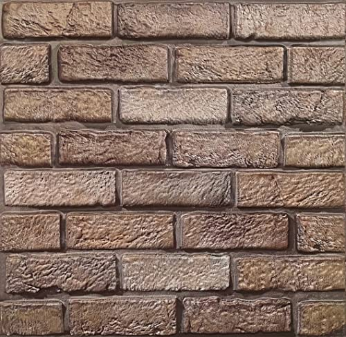 I K H E MALARKA 50 Stück - 4,5m², 3D Tapeten Paneele EPE - Schaum PVC SELBSTKLEBEND Wandpaneele Steinoptik Wasserdicht Wandverkleidung Steintapete Aufkleber 30x30cm (Braun JM-WP524)