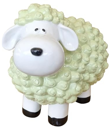 Dekofigur Bunte Schafe Farbe wählbar Tierfigur lustige Gartendeko Indoor Outdoor, Farbe:Pastel grün