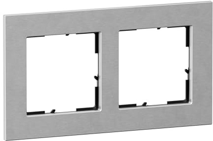 LEGRAND, SEANO Natura 2-fach Rahmen aus Echtmaterial, nachhaltige Produktion und Verpackung, Designausführung: Aluminium eloxiert, 766122