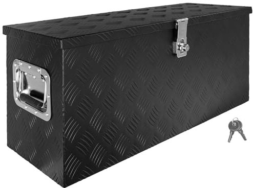 Selezione Scatola per Strumento Nero Cassetta degli attrezzi Cassone per camion Scatola di Alluminio Cassone per rimorchio con coperchio Chiudibile a chiave trucky, Selezione:Model 8 (79 x 29 x 35 cm)
