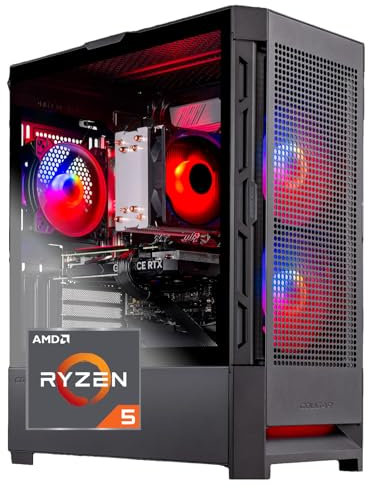 Skytech Blaze4 Mini PC de computadora para juegos, Ryzen 5 5600 3.5 Ghz (4.4 GHz Turbo Boost), NVIDIA RTX 4060 8GB GDDR6X, 1TB SSD, 16GB DDR4 RAM 3200, 650W GOLD PSU, Wi-Fi, Win 11 Home