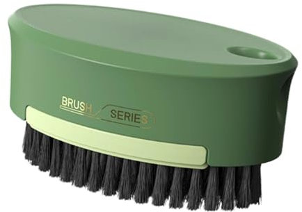 Scrubbing Brush - Double-Sided Carpet Cleaning Brush | Dangle Easily Laundry Brush | Clothes Brush for Cleaning Floors, Carpet, Sheets and Shoes (Green)