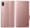 CASBST for iPhone XR Case, Kickstand Flip Leather Wallet Book Case with Card Slots Shockproof Magnetic Closure Protective Phone Case Cover Compatible with iPhone XR - Rose
