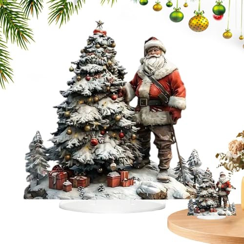 Figurine di Babbo Natale per Natale 2D Acrilico Impermeabile Incantevole