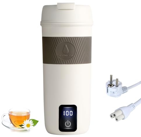 Reise Wasserkocher Klein,220V 300W Tragbarer Elektrischer Wasserkocher, Mini Wassertasse Automatischer Abschaltung für Unterwegs For Tee, Kaffee(Netzkabel befindet sich im Becher)