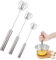 Batteur à main, fouet semi-automatique en acier inoxydable, batteur à œufs semi-automatique rotatif, mélangeur à main, outil d'agitation pour la cuisine, le lait d'œufs à la maison (3 Pcs)