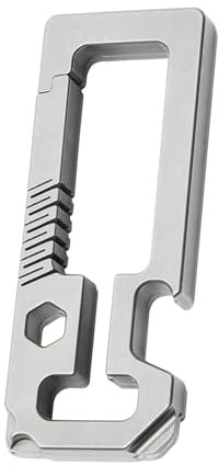 Porte-clés multifonction en métal avec tournevis, décapsuleur, fermeture rapide, mousqueton, outil d'extérieur