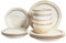Set de 12 Pièces de Vaisselle en Grès Fait Main Finition Émail Beige Clair Chives