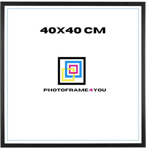Photoframe4you - Cadre photo 40x40 cm - Noir Mat - Cadre photo en plastique avec verre acrylique - Cadre photo 40x40 cm - Nancy
