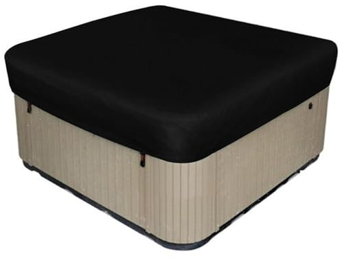 Carré de bain à remous imperméable et résistant aux intempéries pour l'extérieur avec forte protection UV durable (noir 215 x 215 x 30 cm)