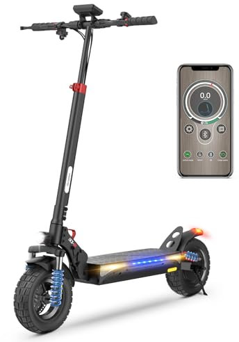 iScooter ix3 Patinete Eléctrico Adultos, 480WH Batería, Autonomía Máxima De 40 KM, 10 Patinete Eléctrico Plegable, App Control, Carga 120 KG, Manillar Ajustable, Suspensión Cuádruple
