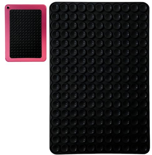 Qianrourou Suction Tablet Stand – 178 Individual Suction Cups for an Unbeatable Grip! Enjoy Hands-Free Videos & Selfies in The Shower & Kitchen for All iPads. (Black)