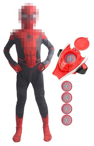 LXWINNER Cosplay Kostüm für Kinder, Kinder Jumpsuit Launcher Handschuh, Karneval kostüm Kinder Set, Geeignet für Halloween, Maskerade, Party, Weihnachten, Cosplay