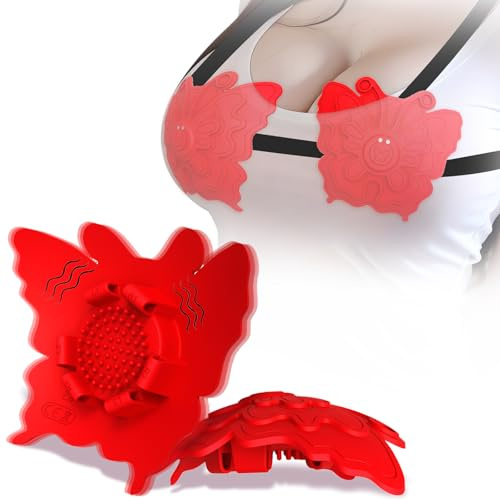 Vibrosol Silicone Vibrating Nipple Toy, Lightweight Silky-Soft Female Nipple Vibrator with 10 Modes, Wearable Nipple Clamps with Adjustable Straps, Adult Sex Toys & Games for Women Couples Pleasure