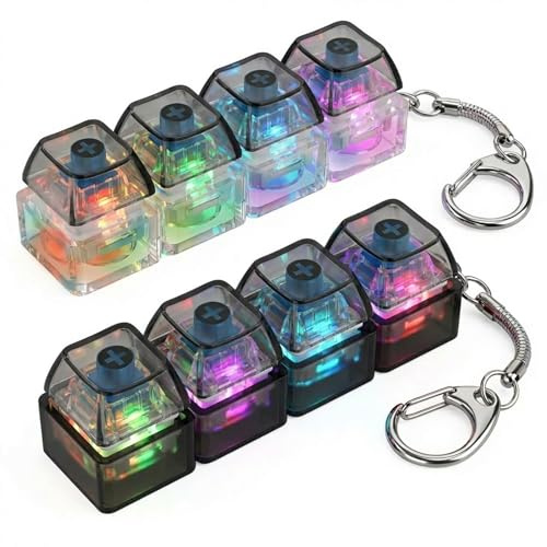 2PCS Keyboard Fidget Toy for Clicky, Keyboard Fidget Toy Light up | Portable Mini Pastel Keyboard Fidget Toys, Stress Relief for Women Men Adults Decompression Gift