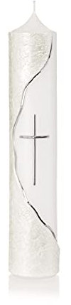 Wiedemann 166407.027 Taufkerze, Wachs, Silber, 26.5 x 5 cm