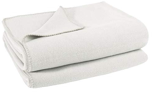Soft-Fleece-Decke – Polarfleece-Decke mit Häkelstich – flauschige Kuscheldecke – 110x150 cm – 010 offwhite – von 'zoeppritz since 1828', 103291-010-110x150