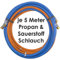 Propan Sauerstoff Gasschlauch Zwillingsschlauch 5 Meter - Semperit Profi Gummischlauch zum autogen schweißen oder schneiden - Semperit Profiqualität von Gase Dopp