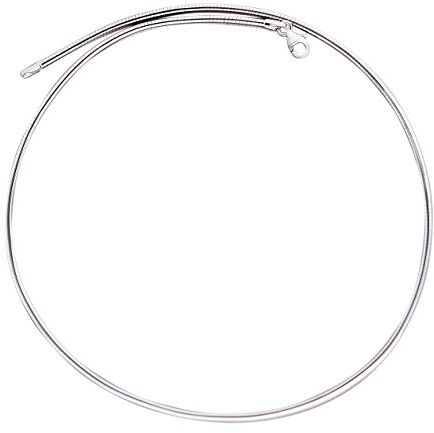 Hobra-Gold 45/50 cm massiver Halsreif Weißgold 585 rund Omega Collier Tonda 2 mm Kette 14K (45)