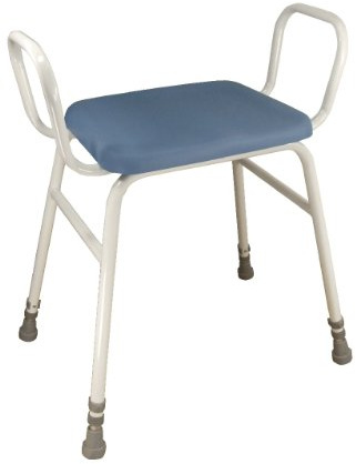 Aidapt Height Adjustable Perching Stool With Padded Seat and Safety Arms For Elderly for Users with Limited Mobility