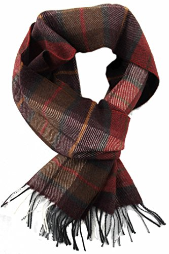 Rotfuchs Schal Webschal Karo modisch rot 100% Wolle (Merino) F-10
