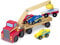 Melissa & Doug - Magnetisches Autotransporter-Spielzeugset aus Holz – (Autos & Lkws, 4 Autos und 1 Lkw mit Sattelauflieger, tolles Geschenk für Mädchen und Jungen - Kinderspielzeug, 3, 4, 5, 6 Jahre)