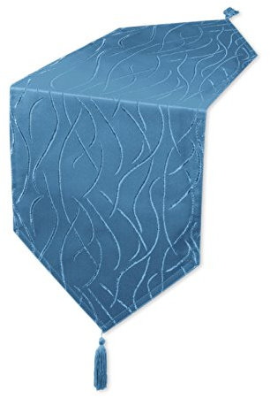 Unbekannt Tischläufer Damast Streifen Tischband Tischwäsche Mitteldecke #1144 (hellblau, ca. 30x160 cm)