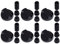 Ufixt 6 x Fits Hotpoint, Howdens, Hygena, Indesit, Lamona and LG Universal Cooker/Oven/Grill Control Knob And Adaptors Black