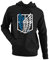 clothinx AOT Scouting Legion 2-Farb Variante Anime und Manga Design mit Titan Aufklärungstrupp Wappen-Schild Perfekt für Cosplay Fans und die nächste Convention Herren Kapuzen-Pullover Schwarz Gr. S