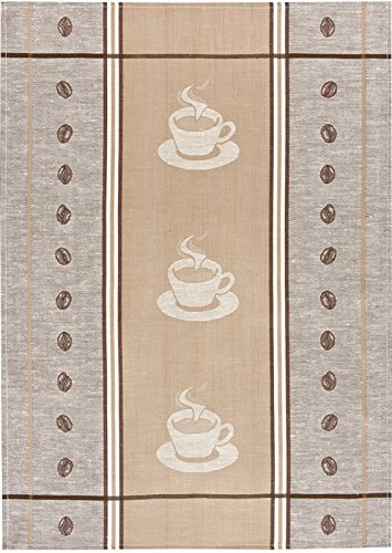 Kracht 3er Pack Halbleinen Geschirrtuch 50x70 Espresso 2-237-12 braun