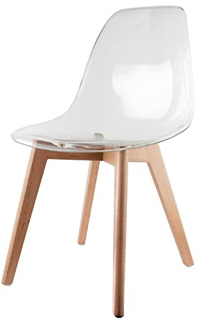 THE HOME DECO FACTORY Stuhl skandinavisch transparent - H. 86 cm - weiß