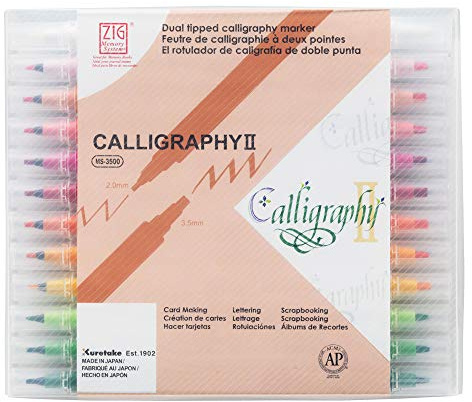 Kuretake Zig Memory System Calligraphy II Set - Set of 24, Dual Tip